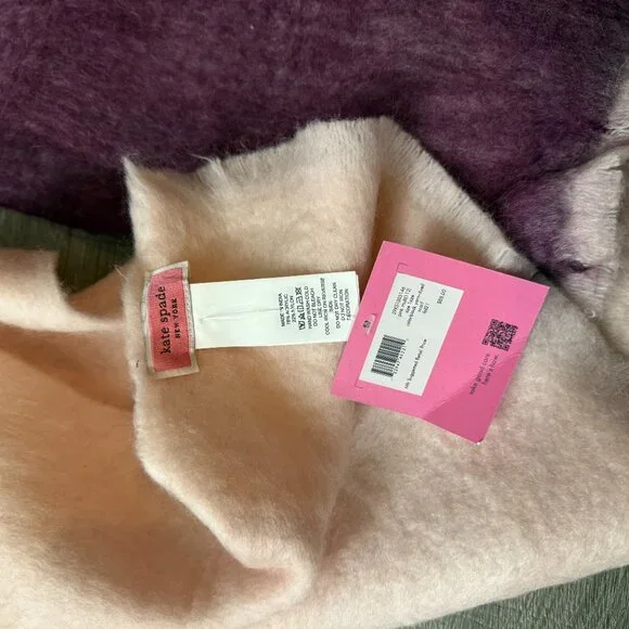 NWT Kate Spade Colorblock Pink Yarn Dyed 80" Scarf - Picture 4 of 6